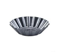 12 Pack Carbon Steel Egg Tart Pans with Non-Stick Coating, Elegant Lace Edge Design for Even Baking, Chrysanthemum Shaped Moulds for Tarts Cakes Puddings, Silver 18x7x9cm(large)