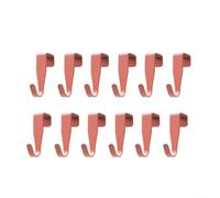 12 Pack Carbon Steel Over Door Hooks For Organizing Small Tools In Garage Workshop Shed Duty Painted Hangers No Installation Required White Blue Green Red Colors 2.56 Inch Length(red)