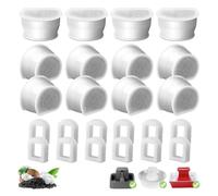 12 Pack Cat Fountain Replacement Carbon Filters, 12 Pcs Water Fountain Filters & 12 Pcs Replacement Foam for Ceramic and Stainless Steel Pet Fountains Automatic Water Bowl Filters with Pre-Filter Foam