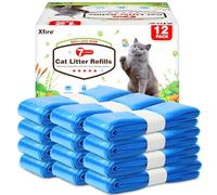 12 Pack Cat Litter Refill Bags, 100% Odor Lock Litter Refills Compatible with Litter Genie XL/Plus/Standard/Pet Pail