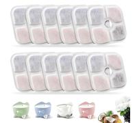 12 Pack Cat Water Fountain Filters, Cat Fountain Filter Sponge, Cat Fountain Replacement Filter, Triple Action Water Filte Cat Fountain Filters, Compatible with Catit PIXI Pet Fountain