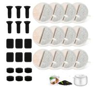 12 Pack Cat Water Fountain Filters Replacement for Nugget and Feelneedy Pet Water Dispenser, Triple Filtration System with Activated Charcoal and Ion Exchange Resin, including 18 Pre-Filter Sponges