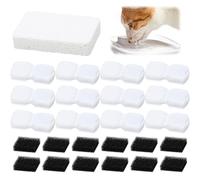 12 Pack Cat Water Fountain Filters, Universal Pet Water Dispenser Filter for Most 2L, 2.5L & 3.2L (67oz-108oz) Plastic/Stainless Steel Fountains, 12 Carbon + 12 Foam Filters