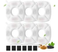 12 Pack Cat Water Fountain Replacement 6 Pcs Filters with 6 Pcs Sponges Fit for 95oz/2.8L Automatic Pet Fountain Water Pet Cat Drinking Fountain Filter (White, 6 Filters & 6 Sponges)