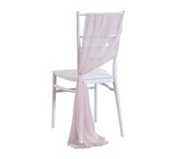 12 Pack Chair Sashes Tulle Gauze Curtains for Weddings Pearl Chiffon Chair Back Decorations Wrinkle Resistant Soft Wedding Chair Covers for Bridal Shower Party Banquet(Light Pink)