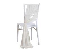 12 Pack Chair Sashes Tulle Gauze Curtains for Weddings Pearl Chiffon Chair Back Decorations Wrinkle Resistant Soft Wedding Chair Covers for Bridal Shower Party Banquet(Ivory)