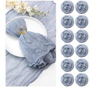 12 Pack Cheesecloth Napkins 20×20 Inches Dusty Blue Cheese Cloth Napkins Gauze Table Napkins with Wrinkle Multipurpose Bulk for Dinner Wedding Party Home Decor