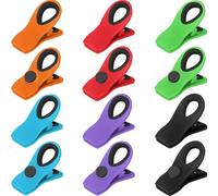 12 Pack Chip Clips, Bag Clips for Food, Magnetic Sealers for Chips and Other Food, Plastic Bag Clip for Kitchen, Fridge, Clothes, Sewing and Artwork (Multi-Color)
