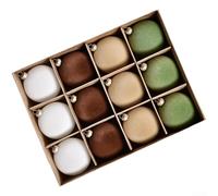 12 Pack Christmas Ball Ornaments 6cm Diameter with Velvet Flocked and Handmade Detail for Tree Decoration Featuring Timeless European Design (E)