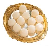 12 pack Christmas ornaments with soft velvet flocking and plastic construction, designed to bring a modern festive touch to tree decorations (6cm Creamy White)