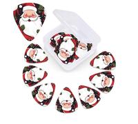 12 Pack Christmas Santa Claus Guitar Picks with Organizer Storage Box, 3 Different Thickness Celluloid Guitar Pick Abstract Art Pics Plectrum for Acoustic Electric Guitar, Ukulele, Bass