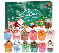 12 Pack Christmas Slime Kit, Holiday Slime Toys for Kids, Fluffy & Glitter Slime Set with Christmas Accessories, Fun Gifts for Boys & Girls
