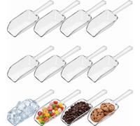 12 Pack Clear Acrylic Kitchen Scoops, 13.5CM Multipurpose Ice Scoop, Reusable Plastic Food Scoop for Protein Powder, Coffee, Flour, Sugar, Tea, Candy Buffet, Pet Food & Dry Ingredients