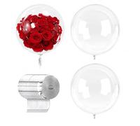 12 Pack Clear Bobo Balloons 24 Inch - Wide Neck Transparent Bubble Balloons - Party Decoration Balloons for Birthday Wedding and Event Displays