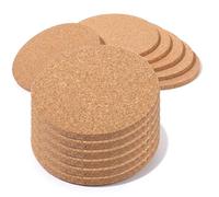 12-Pack Coasters, Cork Squares 3.93 x 3.93 x 0.2 in with Rounded Edge, for Glass Coffee Table Protection, Engraving-Ready, Home Office Set, Non-Slip, Quiet Placement, Outdoor Garden Tables