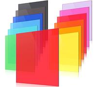 12 Pack Colored Translucent Acrylic Sheets 0.12 Inch Thick for Laser Cutting, Glass, DIY, Painting (8 x 8 Inch)
