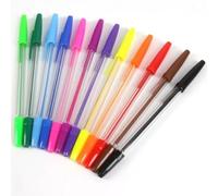 12 Pack Coloured Ballpoint Pens - Assorted Ink Biros for School, Office & Home Use - Smooth Writing Pens for Note Taking, Colour Coding & Creative Work