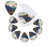 12 Pack Cook National Park Mountain Landscape Guitar Picks with Organizer Storage Box, 3 Different Thickness Celluloid Plectrums for Acoustic Guitar, Bass, Ukulele, Includes 0.46mm, 0.71mm, 0.96mm