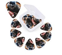 12 Pack Cool American Football Guitar Picks with Organizer Storage Box, 3 Different Thickness Celluloid Guitar Pick Abstract Art Pics Plectrum for Acoustic Electric Guitar, Ukulele, Bass