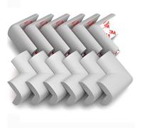 12-Pack Corner Protectors Baby Proof, Furniture Corner and Edge Safety Bumpers, Soft Rubber Foam Cushion Covers, 3M Taped Corner Guards, Baby Child Proofing Pads, Table Corner Protectors, Gray