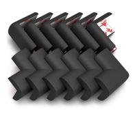 12-Pack Corner Protectors Baby Proof, Furniture Corner and Edge Safety Bumpers, Soft Rubber Foam Cushion Covers, Baby Child Proofing Pads, Table Corner Protectors, Black