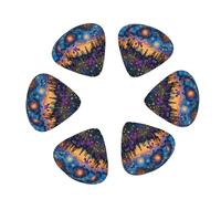 12 Pack Cosmic Irises At Twilight Guitar Picks, Bass Electric Acoustic Guitar Ukulele Accessories Includes Thin Medium Heavy Guitar Picks Plectrums with Organizer Storage Box