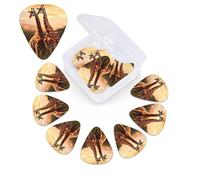 12 Pack Couple Giraffe Guitar Picks with Organizer Storage Box, 3 Different Thickness Celluloid Plectrums for Acoustic Guitar, Bass, Ukulele, Includes 0.46mm, 0.71mm, 0.96mm