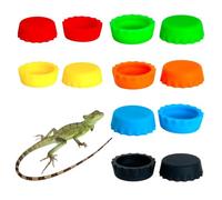 12 Pack Crested Gecko Food and Water Feeding Cups, Geckoo Foodd Cups, Reptile Terrarium Accessories, Multi-Color Small Pet Feeding Dishes for Daily Hydration and Nutrition, Durable and Easy to Clean