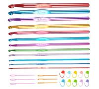 12-Pack Crochet Hooks Set,Crochet Hook Crochet Hooks with 6 Suture Needles and 10 Marker Buckles Multiple Specifications to Meet Your Various Production Needs