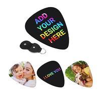 12 Pack Custom Guitar Picks With Text/Name Unique Birthday Gifts For Guitars Friends Men Boyfriend Personalized Picture Logo DIY Guitar Bass Pick Customize Guitar Accessories Add Your Design I