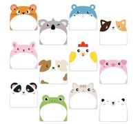 12 Pack Cute Animal Sticky Notes, Cartoon Self-Stick Notes for School Office Memo, Cute Stationery Sticky Note Pads for Study, Classroom, Office Supplies and Gifts