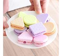 12-Pack Cute Cookie-Shaped Pencil Sharpeners, Manual Handheld Sharpeners for No.2 & Colored Pencils, Fun School Supplies for Kids, Students, Classroom, Home, Office (Assorted Colors)