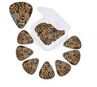 12 Pack Cute Leopard Guitar Picks with Organizer Storage Box, 3 Different Thickness Celluloid Plectrums for Acoustic Guitar, Bass, Ukulele, Includes 0.46mm, 0.71mm, 0.96mm