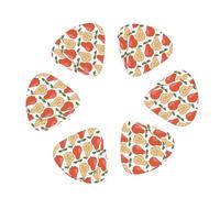 12 Pack Cute Red Pear Green Leaves Guitar Picks, Bass Electric Acoustic Guitar Ukulele Accessories Includes Thin Medium Heavy Guitar Picks Plectrums with Organizer Storage Box