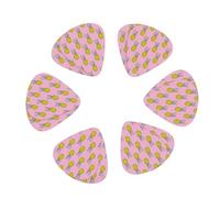 12 Pack Cute Yellow Pineapple Pink Guitar Picks, Bass Electric Acoustic Guitar Ukulele Accessories Includes Thin Medium Heavy Guitar Picks Plectrums with Organizer Storage Box