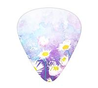 12 Pack Daisy Flower Printed Guitar Picks for Electric Acoustic Bass Guitar & Ukelele (12 Pack Includes Thin Medium Heavy with Plastic Picks Box)