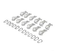 12 Pack Deck Anchors with Stainless Steel Springs and Aluminum Alloy Construction for Outdoor Tent and Furniture Stability, Fishbone Design for Secure Hold (black)