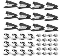 12 Pack Desk Staplers Set with Staples and Removers, Metal Non-Slip Stapling Machine Heavy Duty for School Office, 12000 Staples, 20 Sheet Capacity, 360° Rotating Anvil