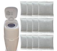 12 Pack Diaper Pail Odor Absorber Carbon Filter Refills for Playtex Diaper Genie Complete Pail, Odor Eliminator for Diaper Genie Systems
