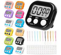 12-Pack Digital Kitchen Timer Magnetic Countdown Stopwatch with Loud Alarm, Large LCD Display, Back Stand & Hook with String for Cooking Baking Games Kids Classroom & Gym - Up to 99:59 Minutes