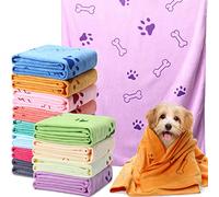 12 Pack Dog Bath Towel Set 19'' x 39'' Microfiber Dog Towels for Drying Dogs, Dog Drying Grooming Towel Soft Absorbent Quick Drying Cat Bathing Supplies for Small Medium Puppy Cat Pet Shower Essential