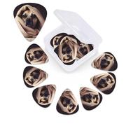 12 Pack dog in a blanket Guitar Picks with Organizer Storage Box, 3 Different Thickness Celluloid Guitar Pick Abstract Art Pics Plectrum for Acoustic Electric Guitar, Ukulele, Bass