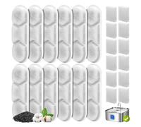 12 Pack Dog Water Fountain Replacement Filters for 410oz/3.2Gal/12L Pet Water Dispenser, ZEKIRY Pet Fountain Filter, 4-Layer Filtration Cat Drinking Bowl Filters and Pump Sponges