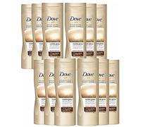 12 Pack Dove Visible Glow Self Tan Lotion Medium to Dark for Gradual Skin Tone, 400ml