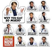 12 Pack Dr Now Fridge Magnet, Dr. Nowzaradan Fridge Magnet, Cute Diet Magnet Fridges, Funny Motivational Diet Helper with Classic Quote - Why you eat so much