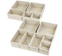 12 Pack Drawer Organizers, Drawer Dividers Storage Bins, Foldable Drawer Organizers for Clothing, Cloth Clothes Drawer Organizer for Underwear,Folded Clothes,Baby Clothing,Socks,Bra,Towels,Ties