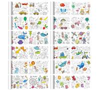 12 Pack Drawing Paper Roll for Kids, 30 cm × 1 m Children's Drawing Roll Coloring Paper Roll with 12 Styles, DIY Coloring Paper Roll Painting Color Filling Paper for Kids Toddlers Girls Boys Drawing