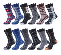 12 Pack Dress Socks for Men- Fancy Argyle and Classic Pattern Dress Socks, Fancy Collection, One Size