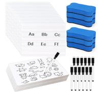 12 Pack Dry Erase Lapboards with Lines 9 x 12 inch Double Sided White Boards with 12 Black Markers 6 Erasers Small White Dry Erase Boards for Learners Teacher Classroom Supplies