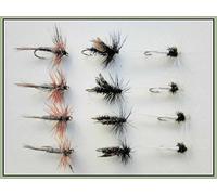 12 Pack Dry Trout Flies, Adams, Caenis and Alder, choice of sizes (12)